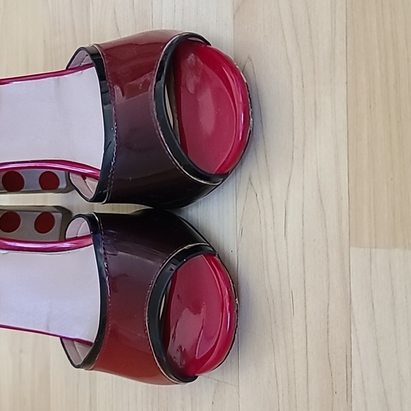 Baldi London Red High Heels Sexy Open Toe Sandals Size 7.5 - Picture 4 of 11